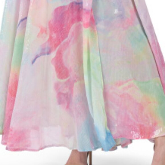 NEW HUTCH Alden Rainbow Sequin Anthropologie TRUE WRAP Maxi Dress 13M7 - Picture 5 of 12